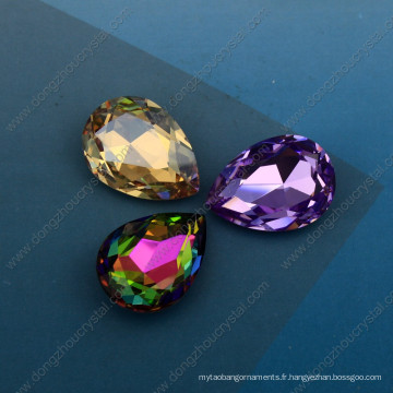 Dz-3003 Teardrop Violet 10X14mm Cristal Coudre sur Strass